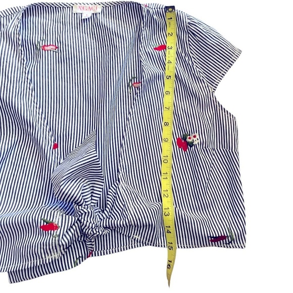 A’ Gaci Striped high Rise pleated pleated skirt and cropped top set size large - Picture 11 of 12